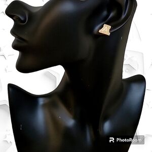 DULCE Sterling Silver Initial Capital A Post Earrings